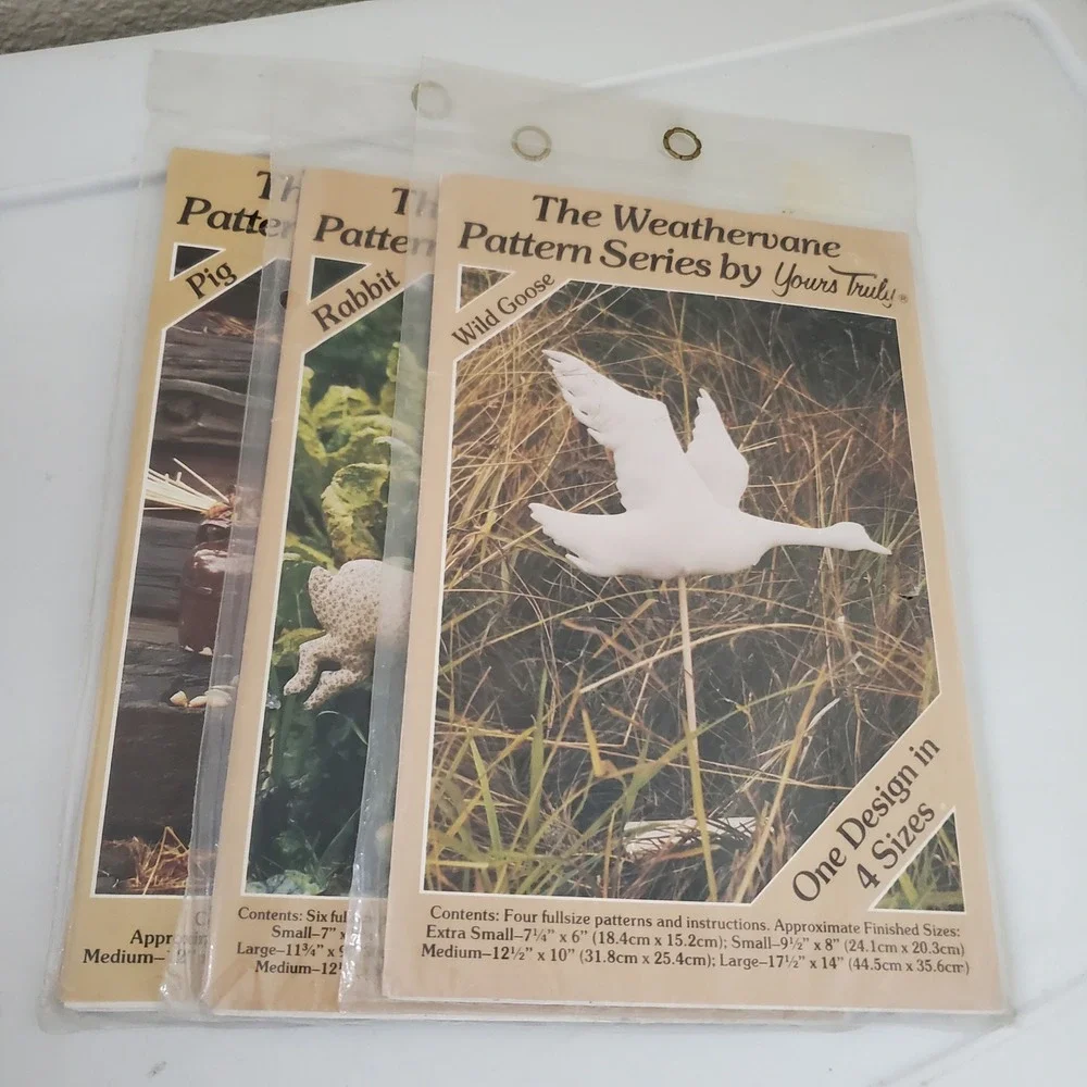 Vintage Yours Truly Weathervane Pattern Series Rabbit Pig Wild Goose 1982 1983